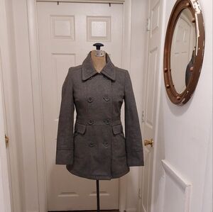 Pepe Jeans Charcoal Double-Breasted Pea Coat XS/S